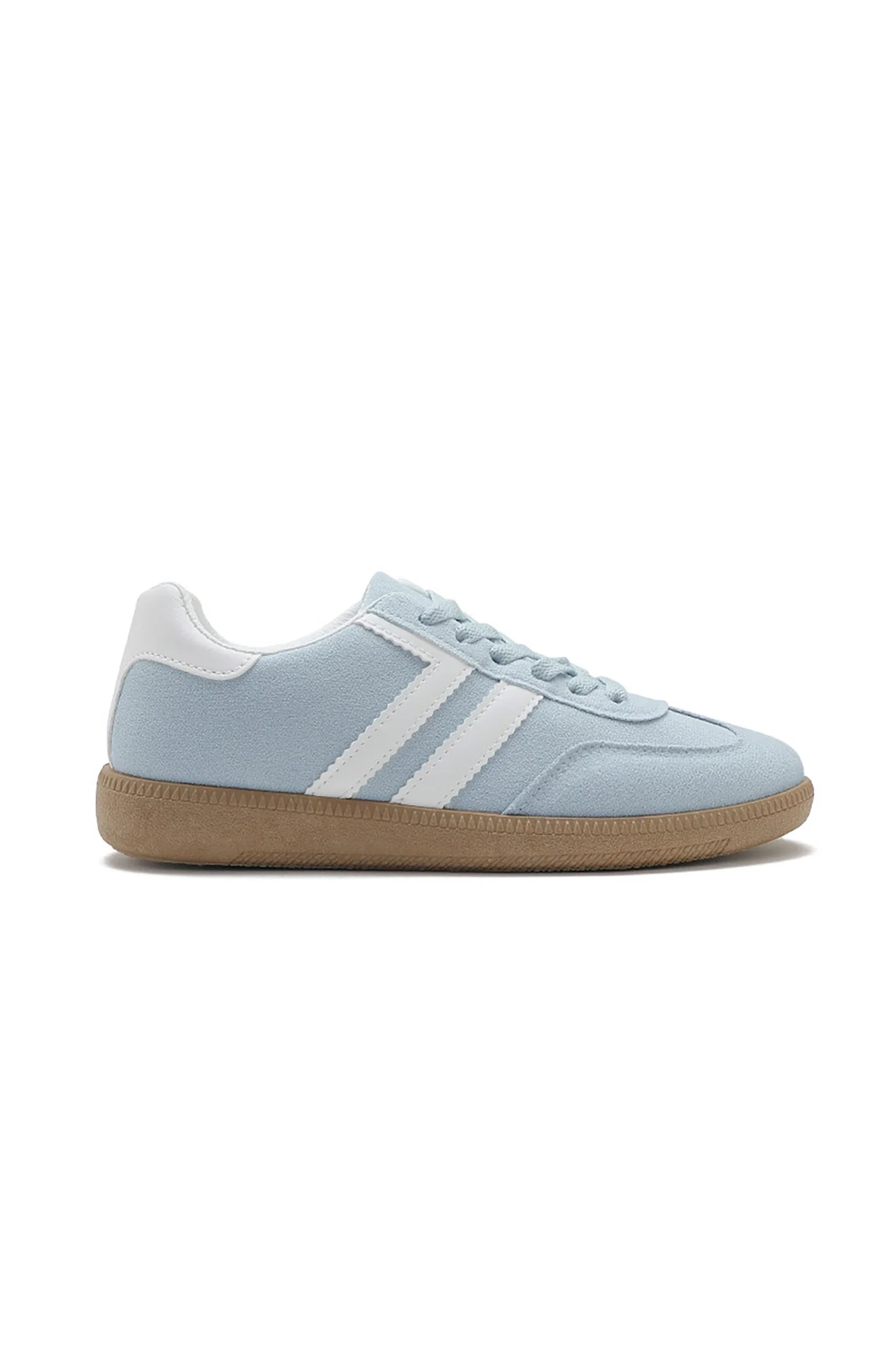 Alaina Light Blue Suedette Trainers - Enricherlife