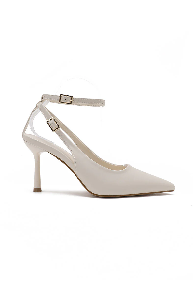 Sloane Cream Court Heels - Enricherlife