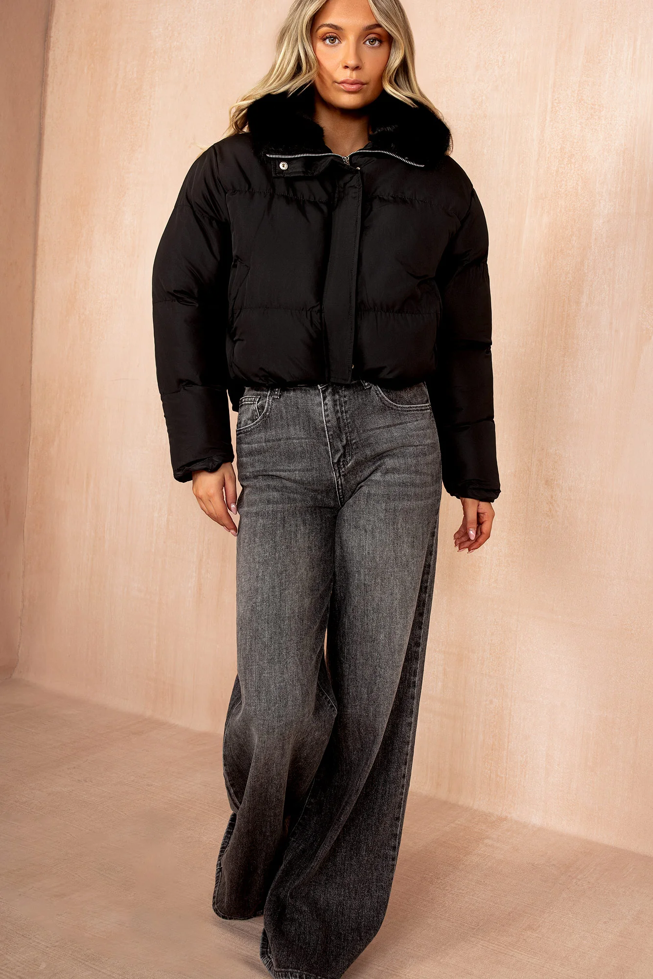 Rachida Black Wash Wide Leg Jeans - Enricherlife