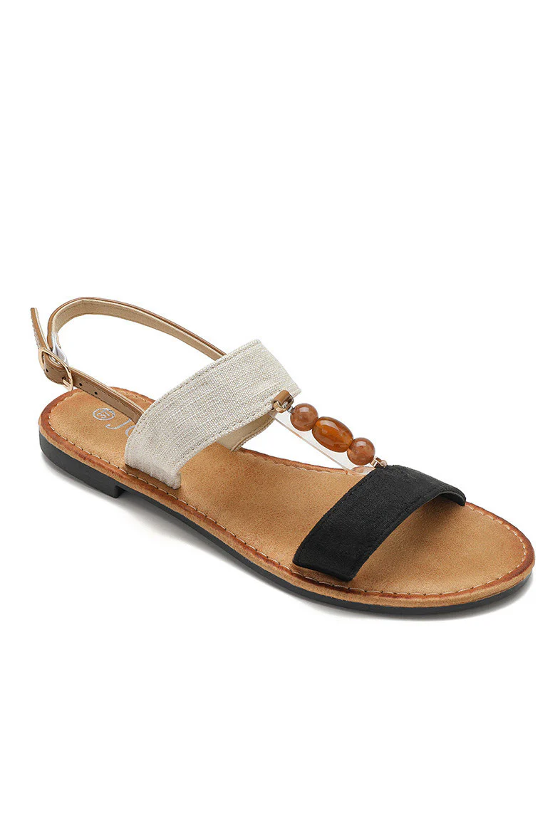 Donna Black Flat Sandals - Enricherlife