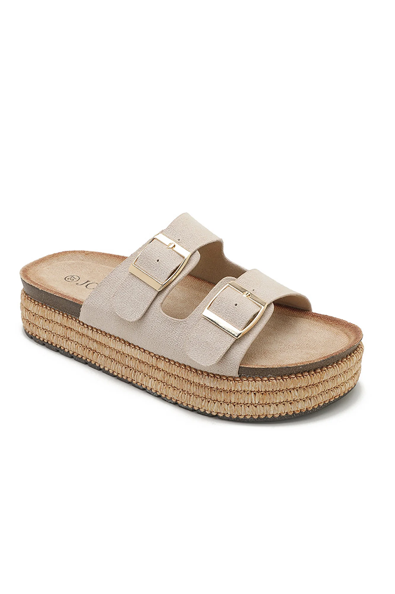 Florence Stone Espadrille Flatform Sliders - Enricherlife