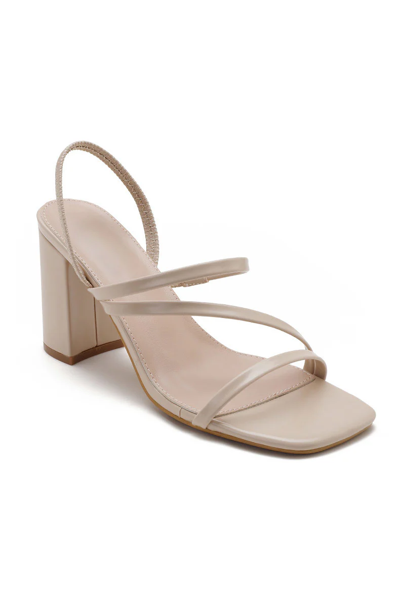 Luna Stone PU Slingback Block Heels - Enricherlife