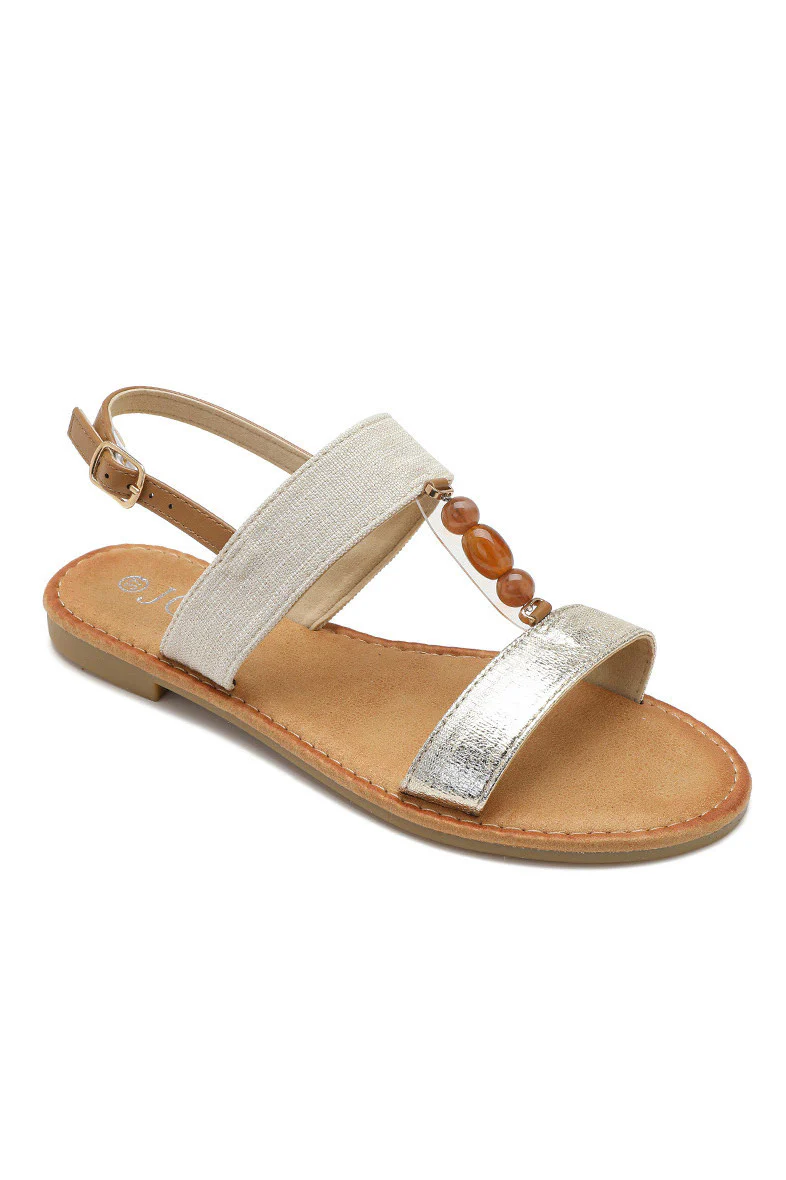 Donna Gold Flat Sandals - Enricherlife