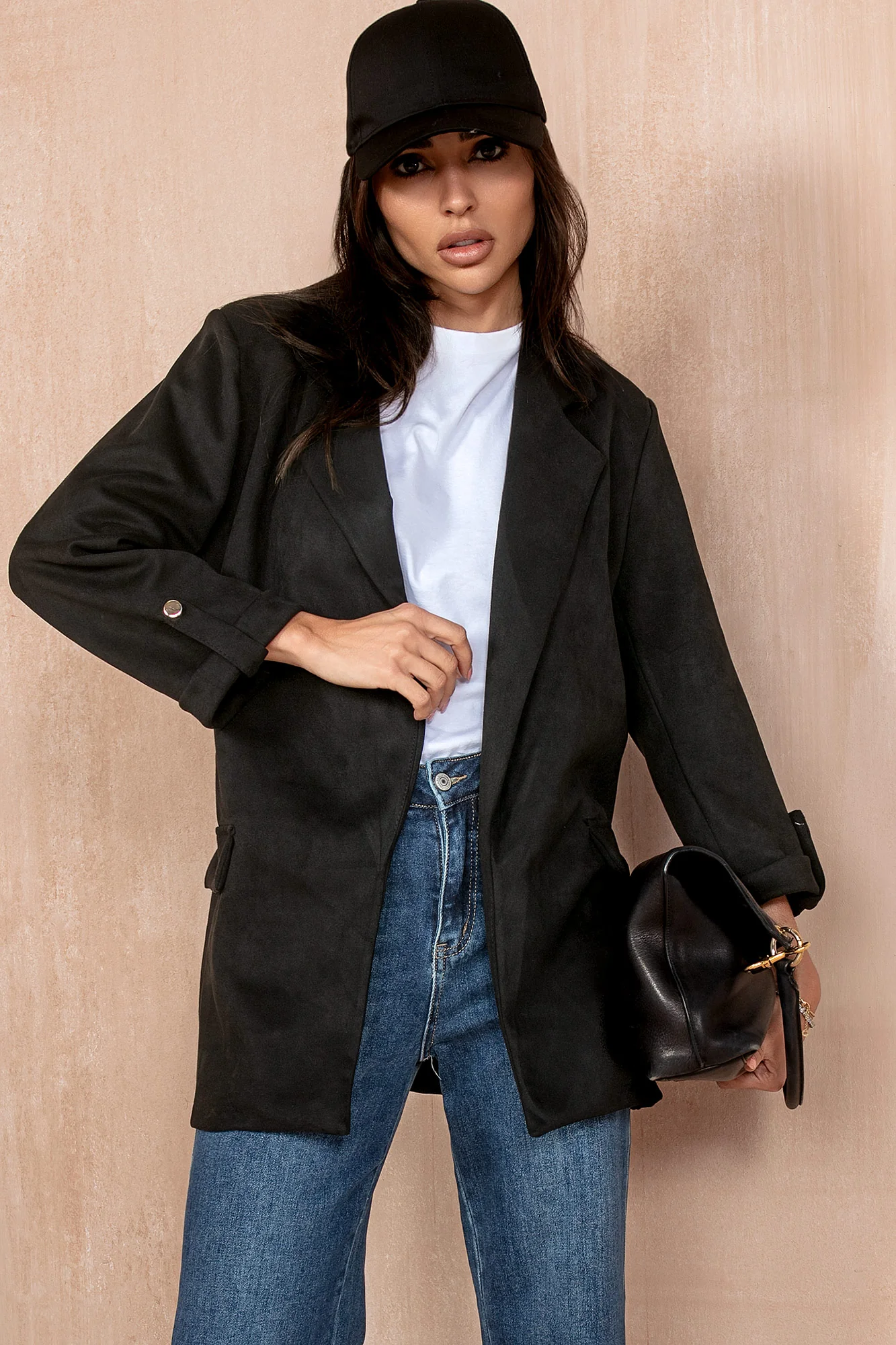 Jules Black Suedette Blazer - Enricherlife