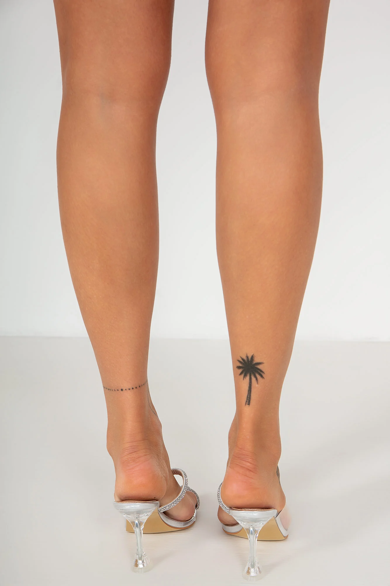 Greta Silver Diamante Perspex Mules - Enricherlife