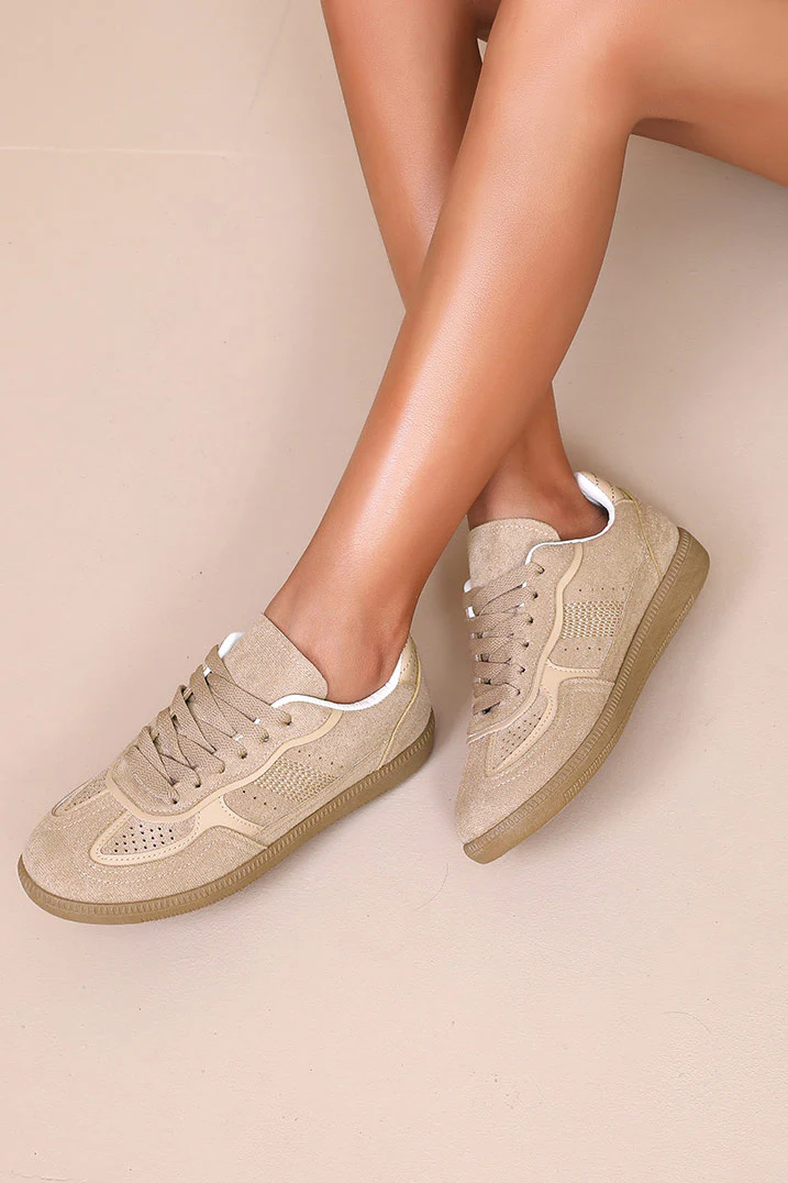 Ravi Camel Suedette Trainers - Enricherlife