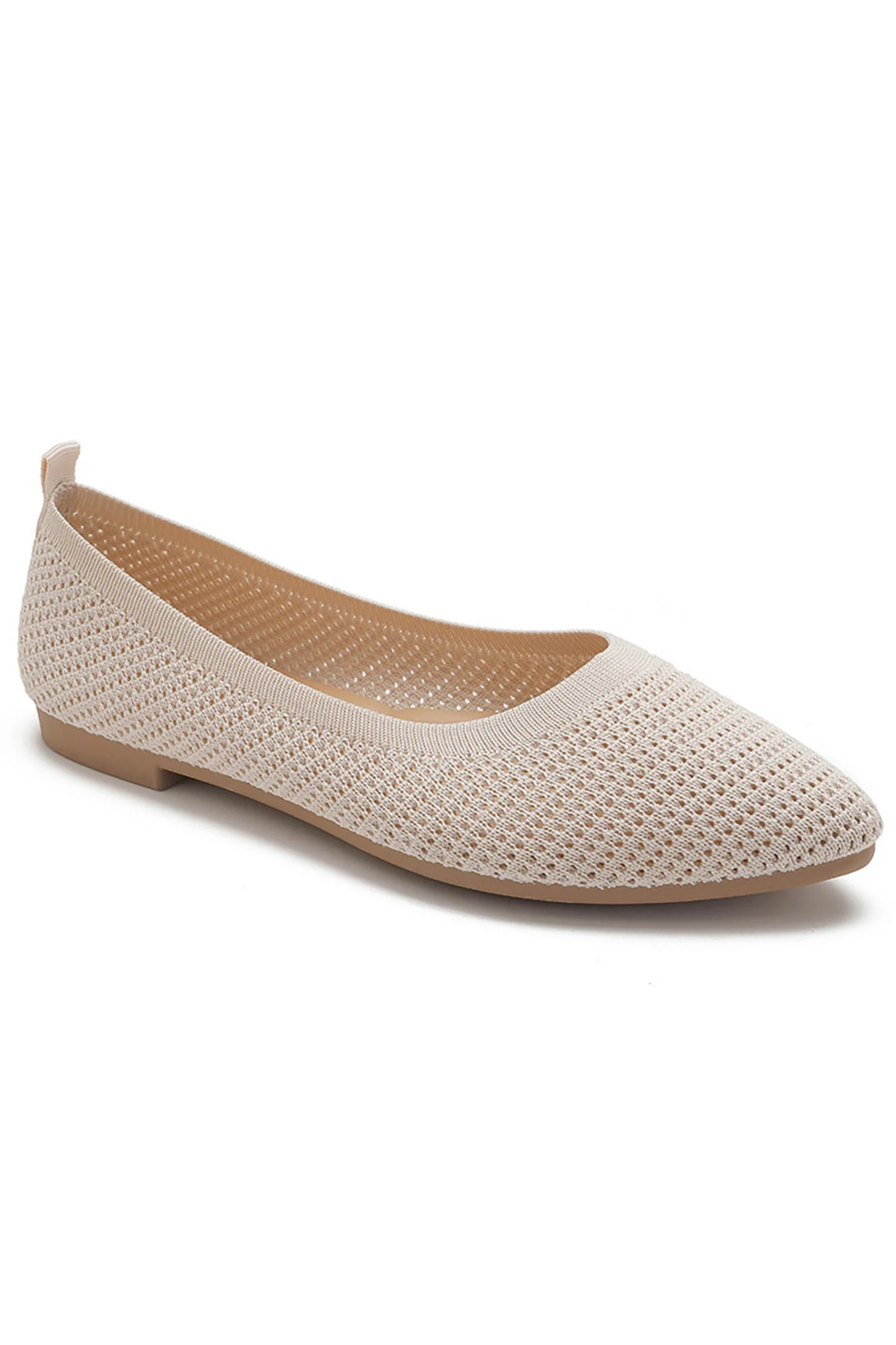 Sally Nude Woven Ballet Pumps - Enricherlife