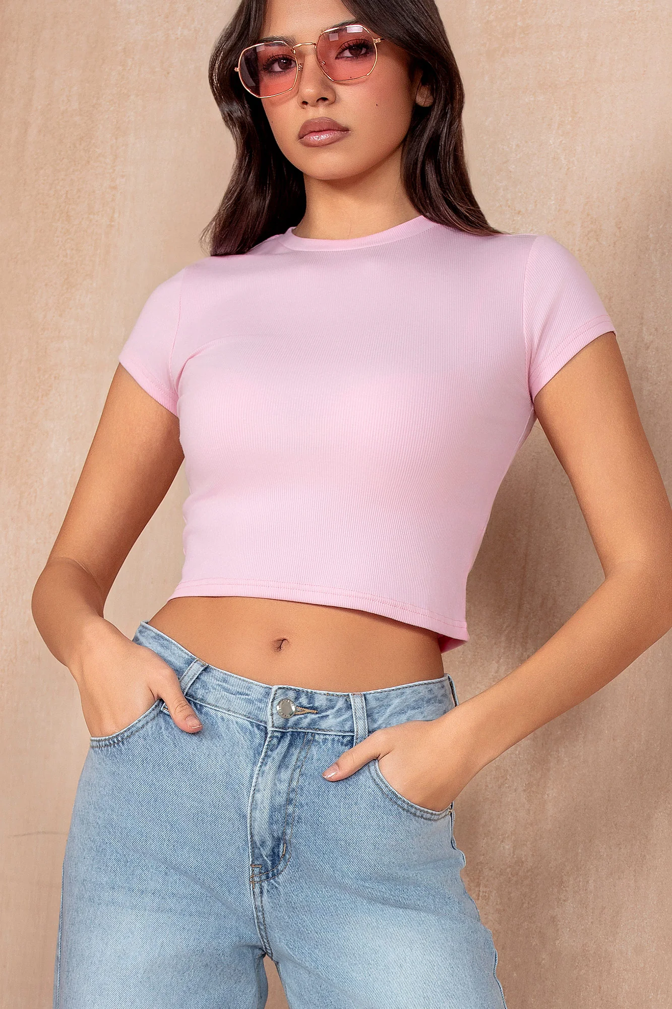 Donata Pink Ribbed T-Shirt - Enricherlife