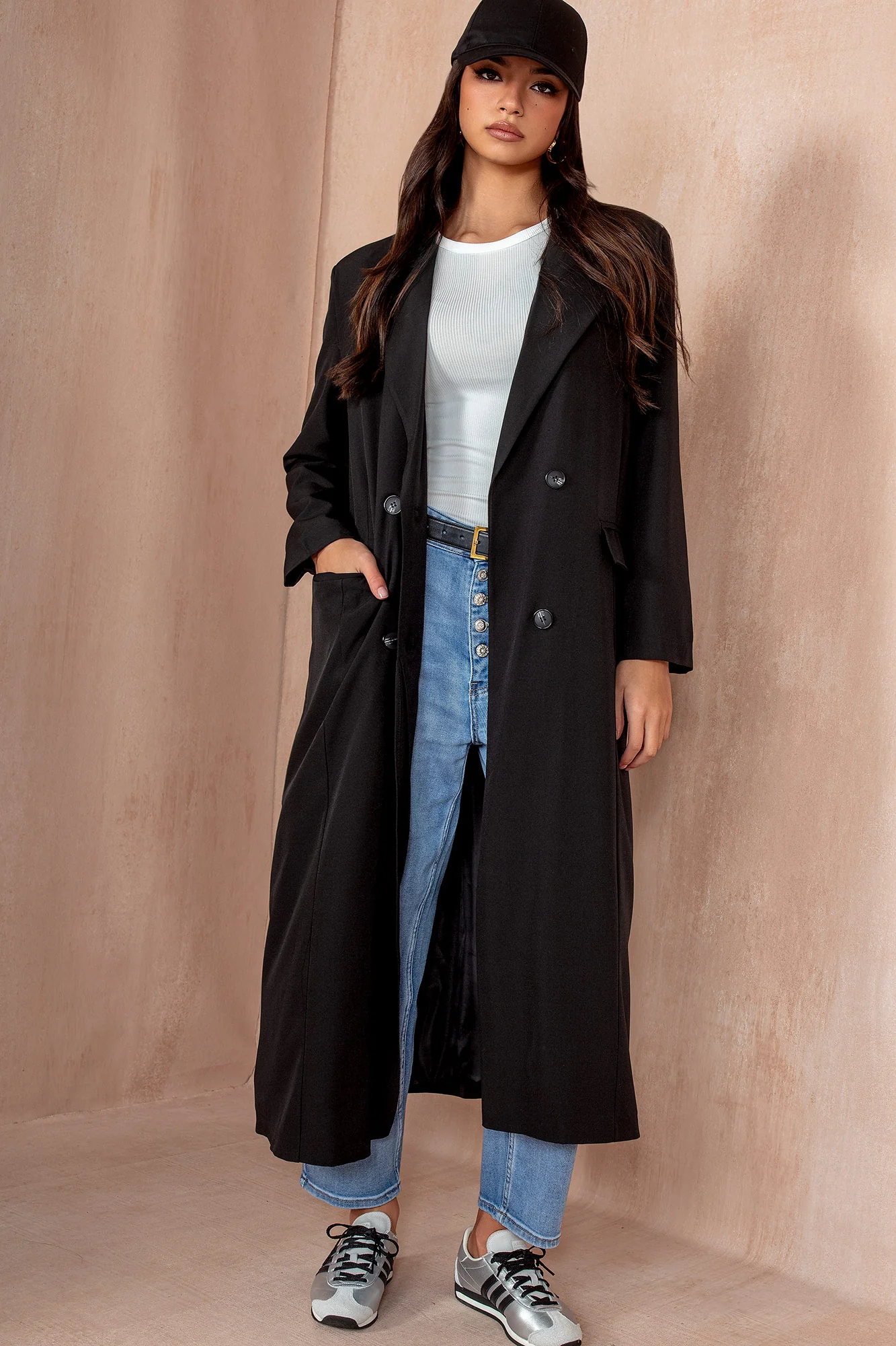 Florencia Black Double Breasted Coat - Enricherlife