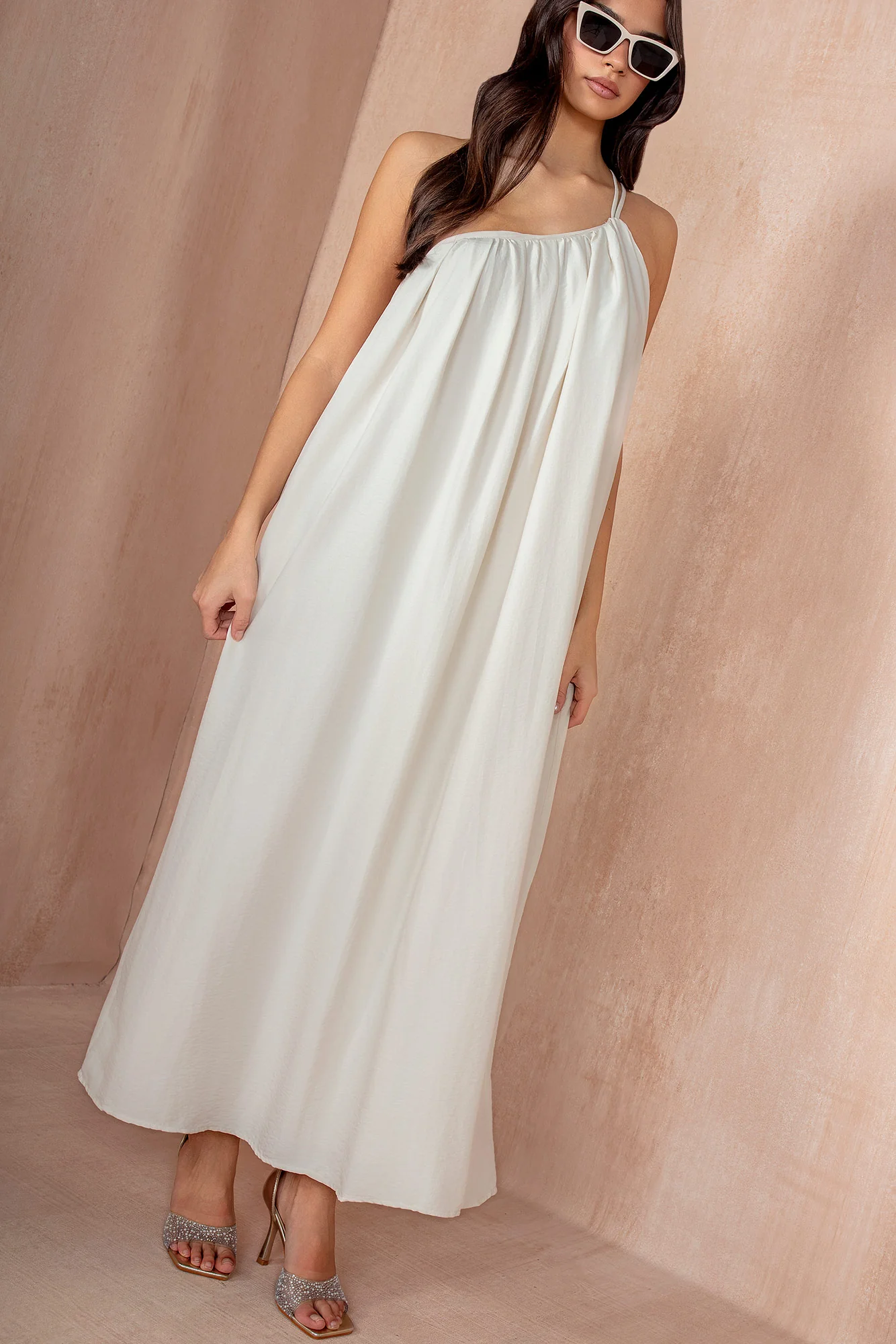 Eileen Stone Oversized One Shoulder Maxi Dress - Enricherlife