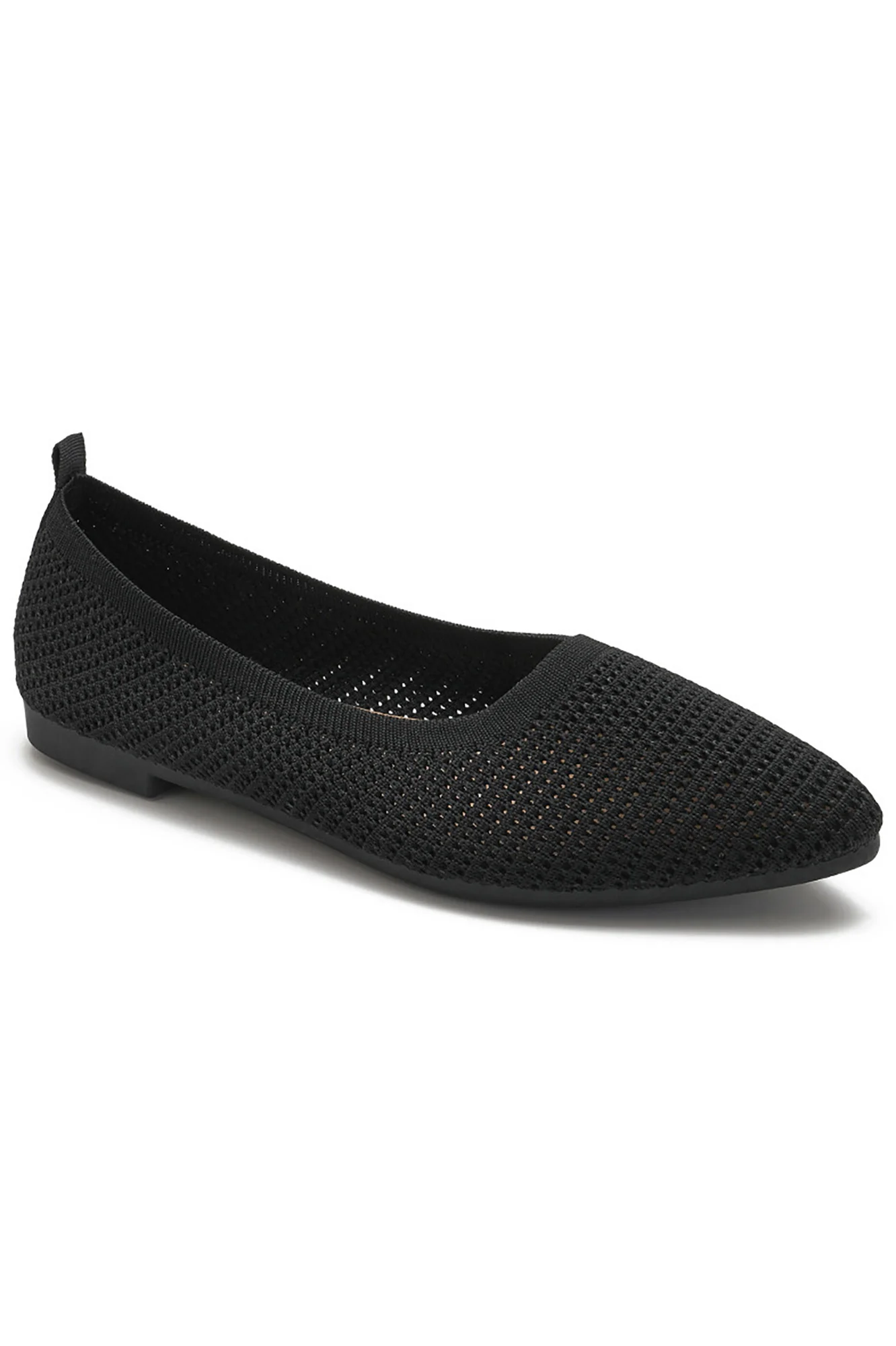 Sally Black Woven Ballet Pumps - Enricherlife