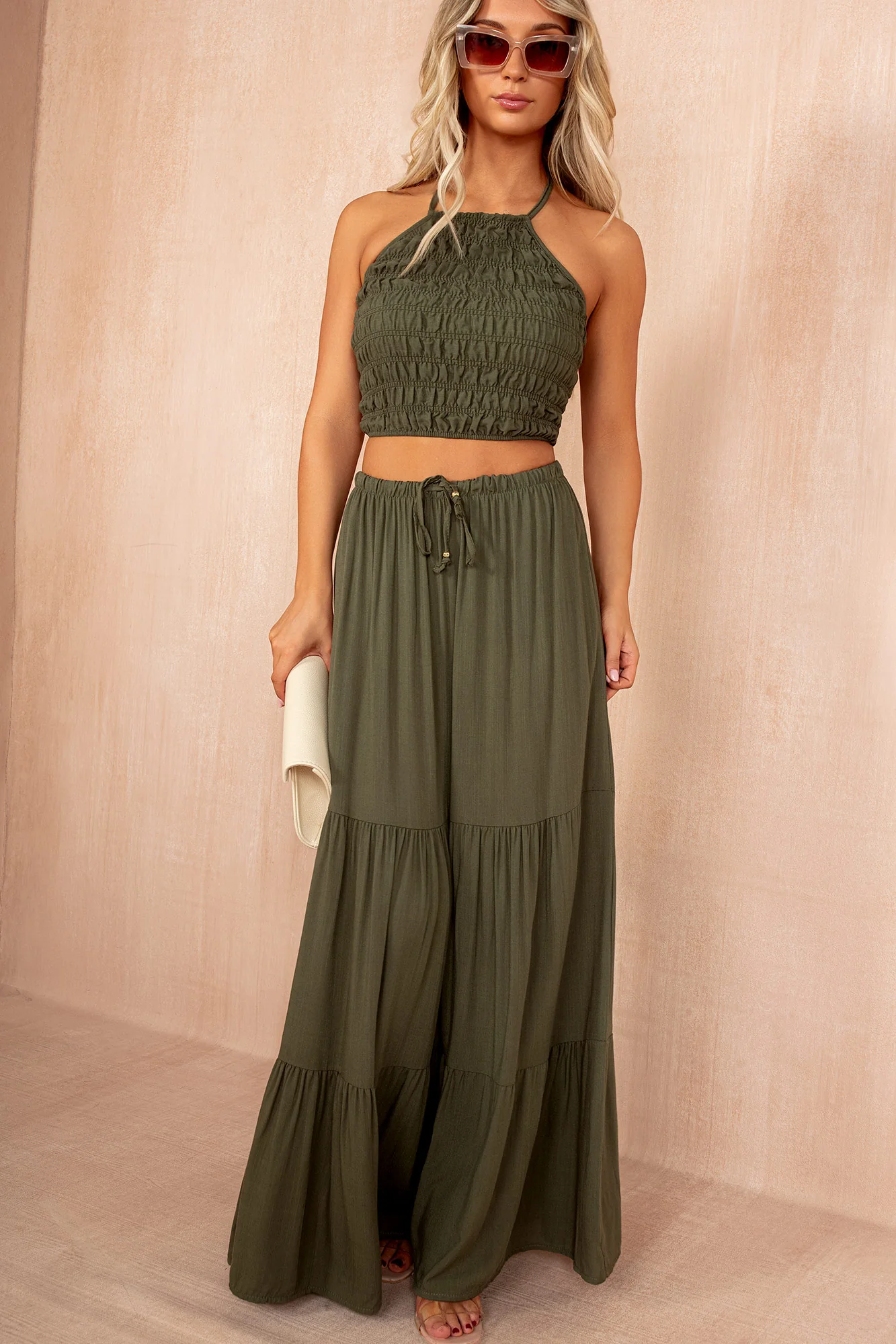 Vivian Khaki Skirt Co Ord - Enricherlife