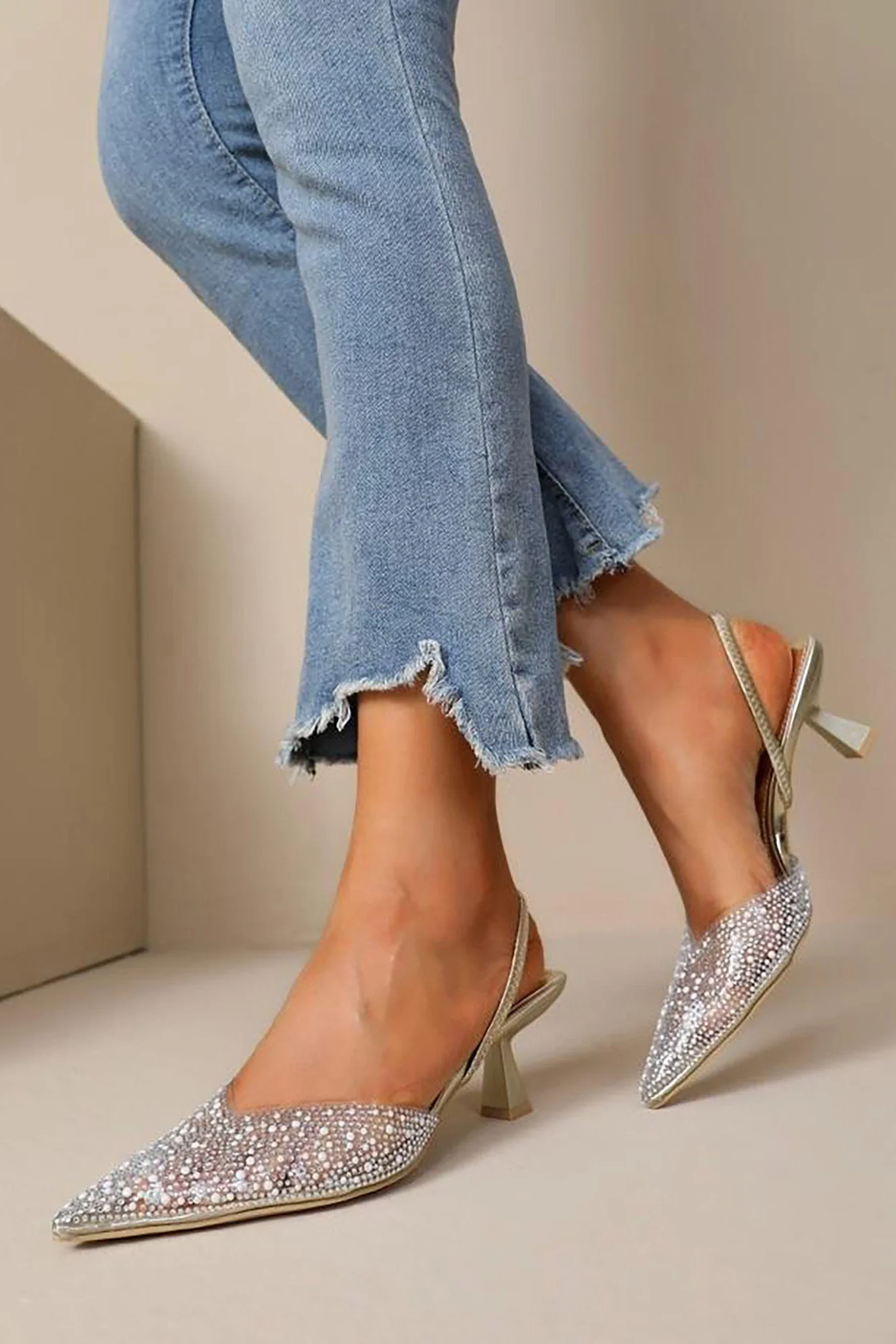 Angela Gold Pearl Court Heels - Enricherlife