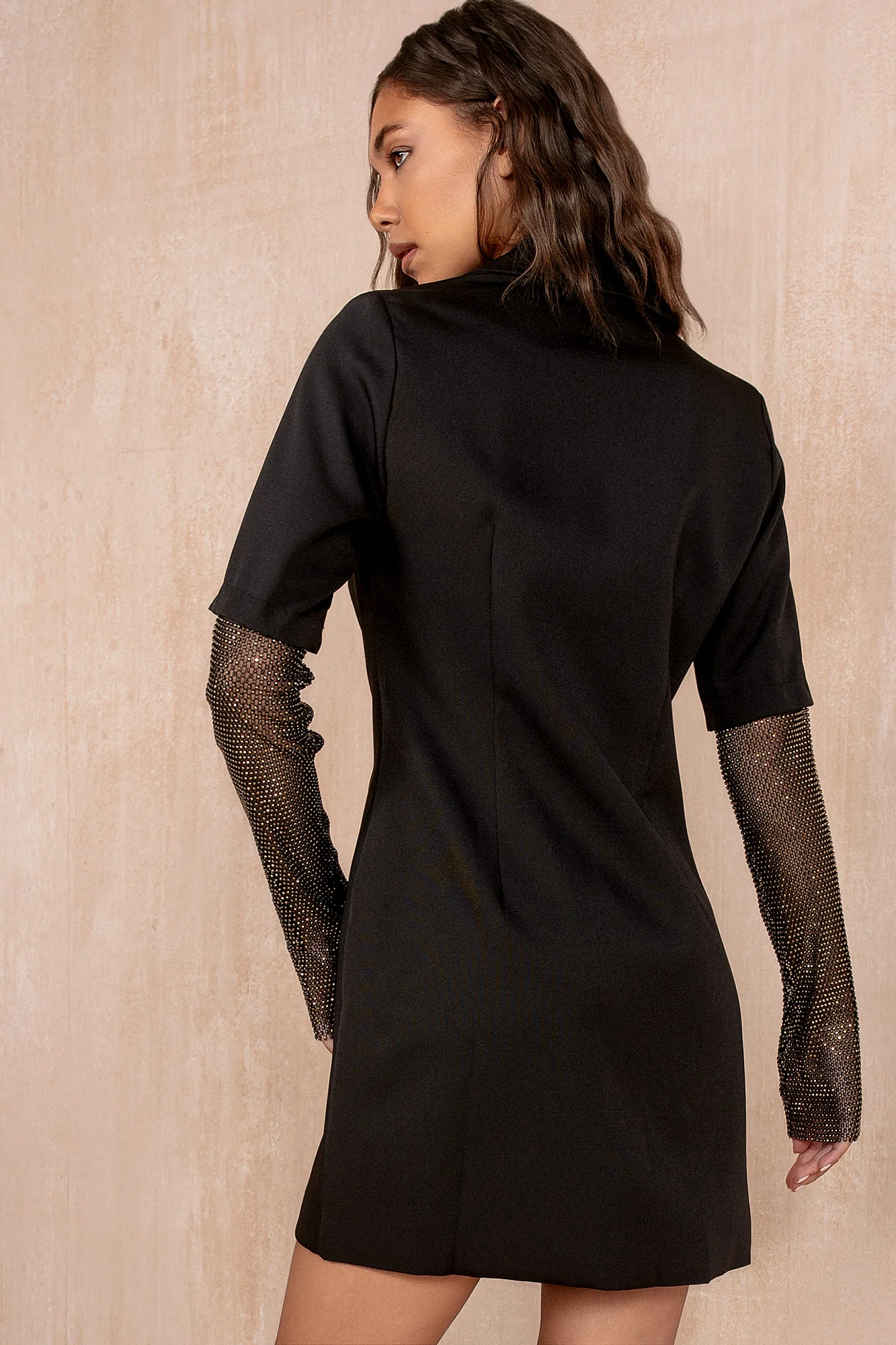 Kerry Black Sequin Sleeve Blazer Dress - Enricherlife