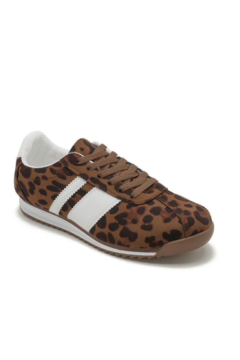 Orianna Leopard Suedette Trainers - Enricherlife