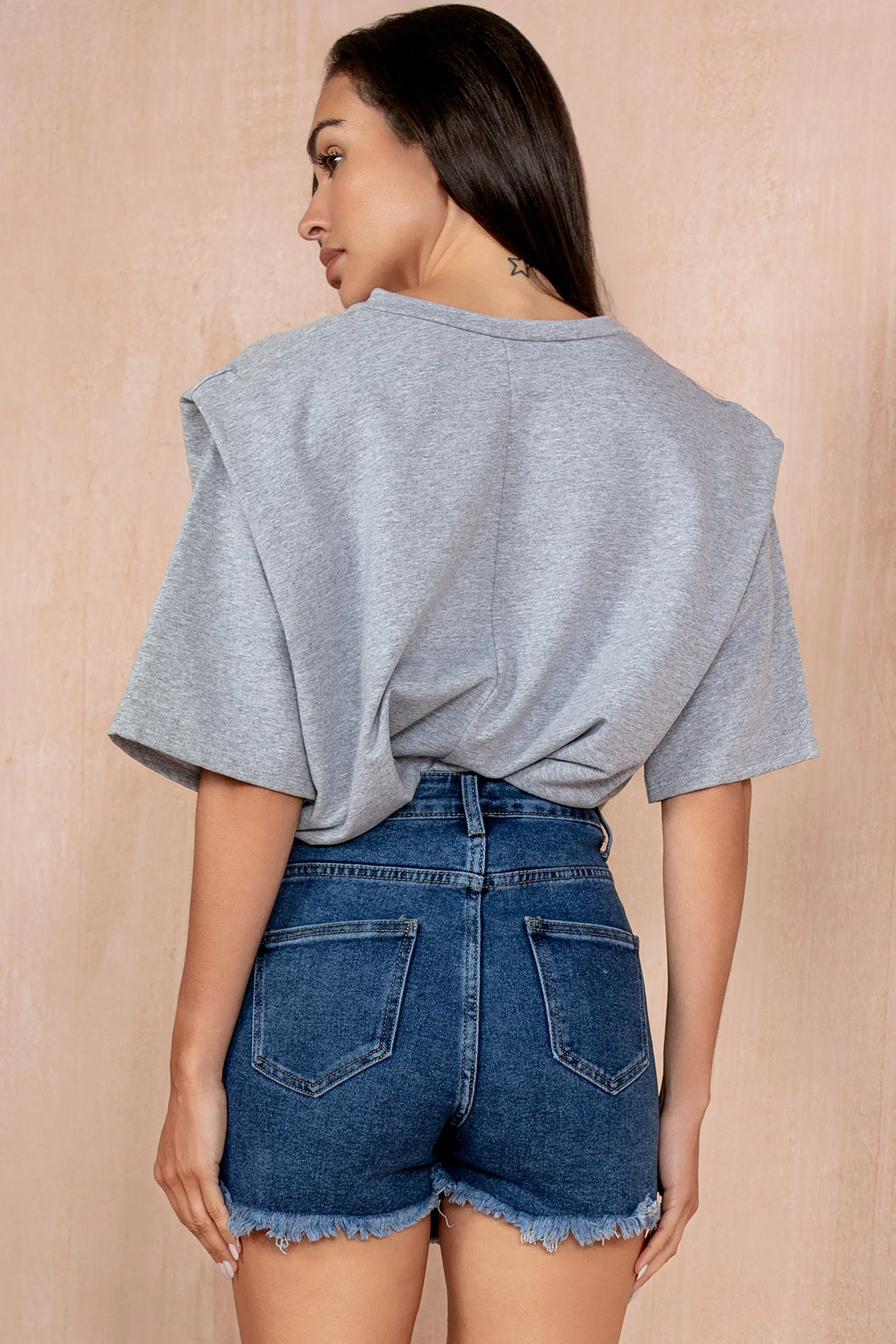 Brianna Blue Denim Button Front Skort - Enricherlife