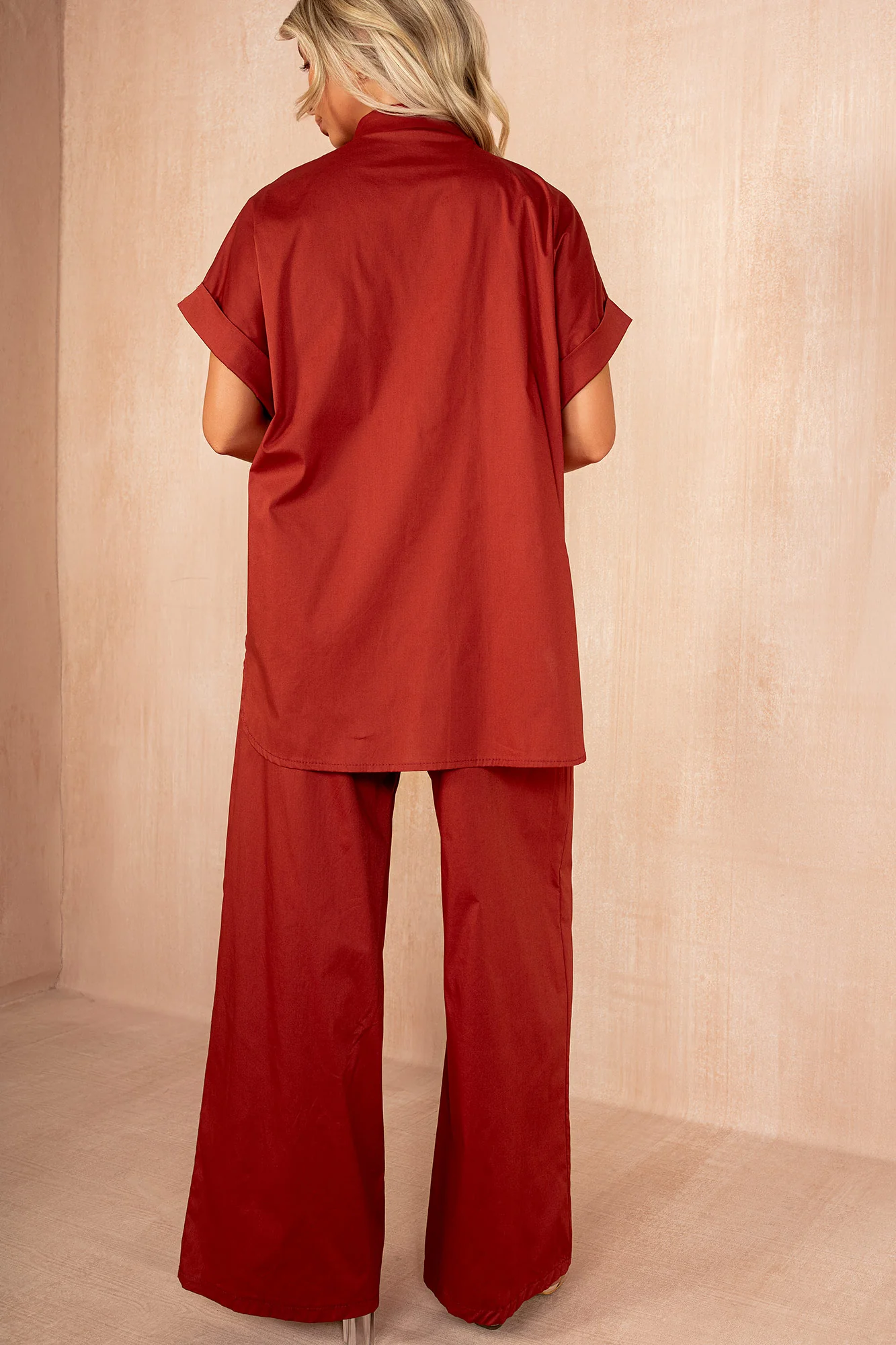 Perrie Rust Cotton Brooch Co Ord - Enricherlife