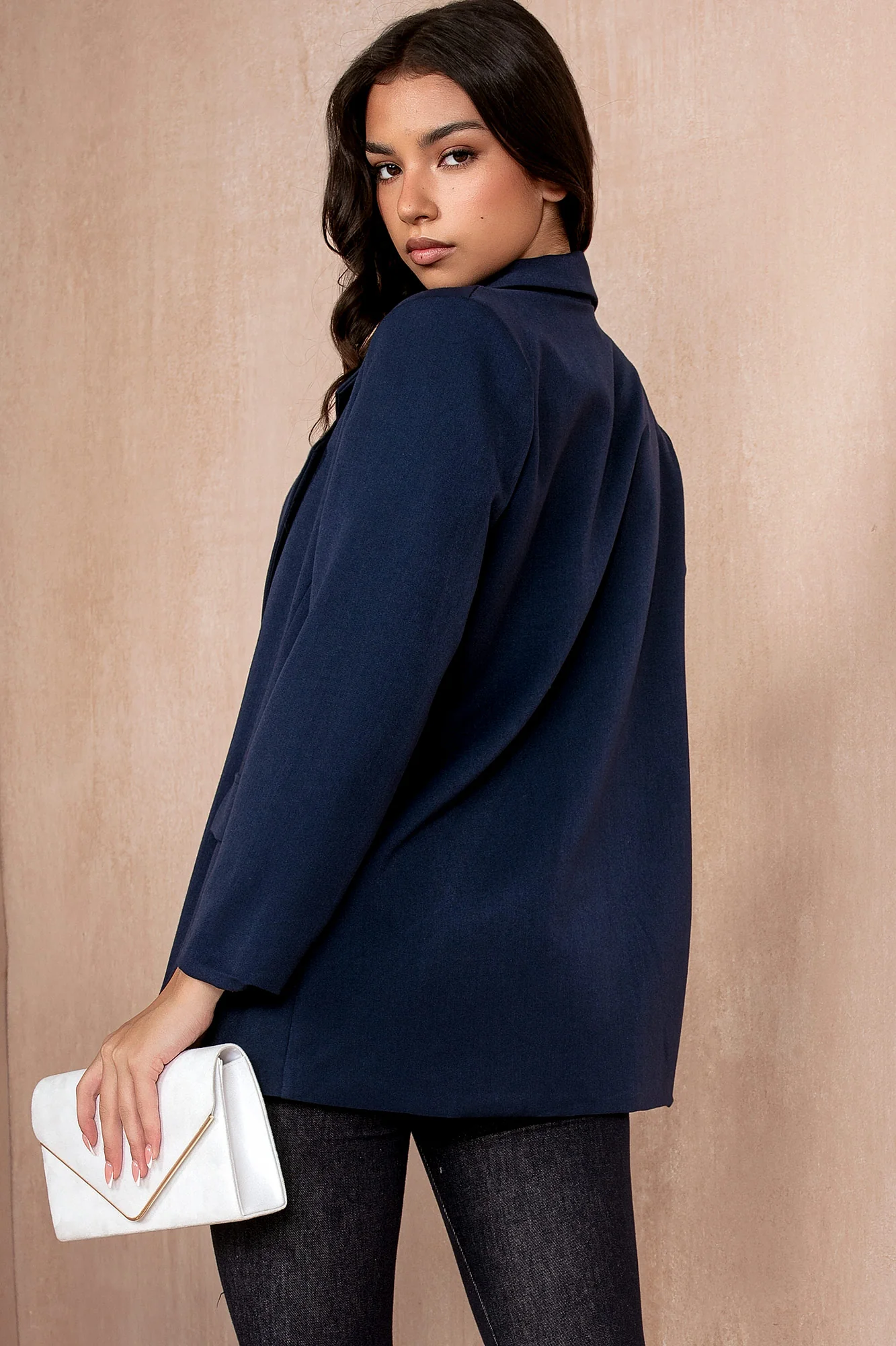 Juliana Navy Oversized Blazer - Enricherlife