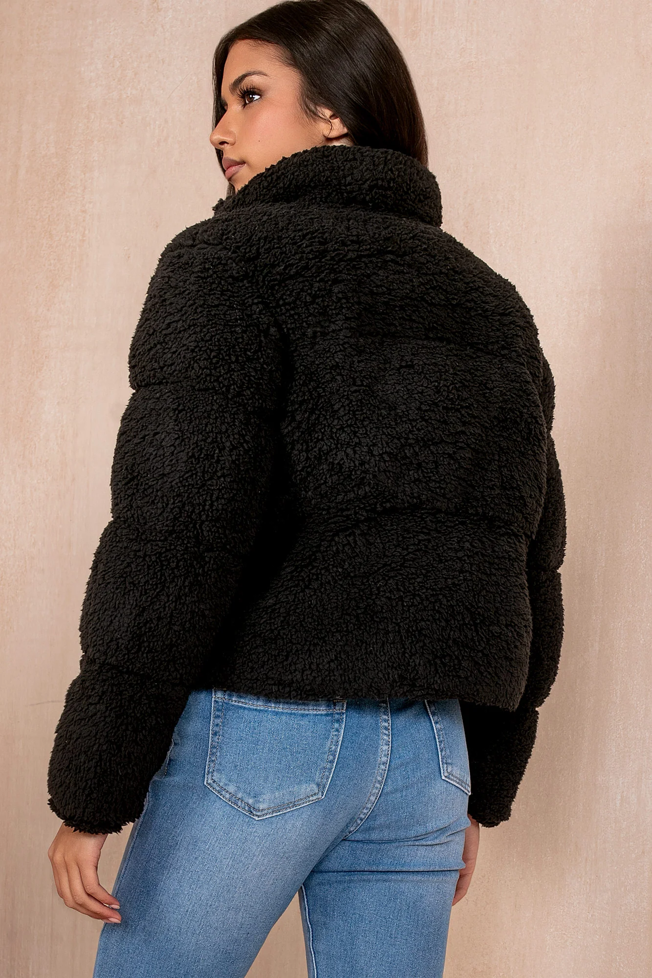 Lottie Black Teddy Puffer Jacket - Enricherlife