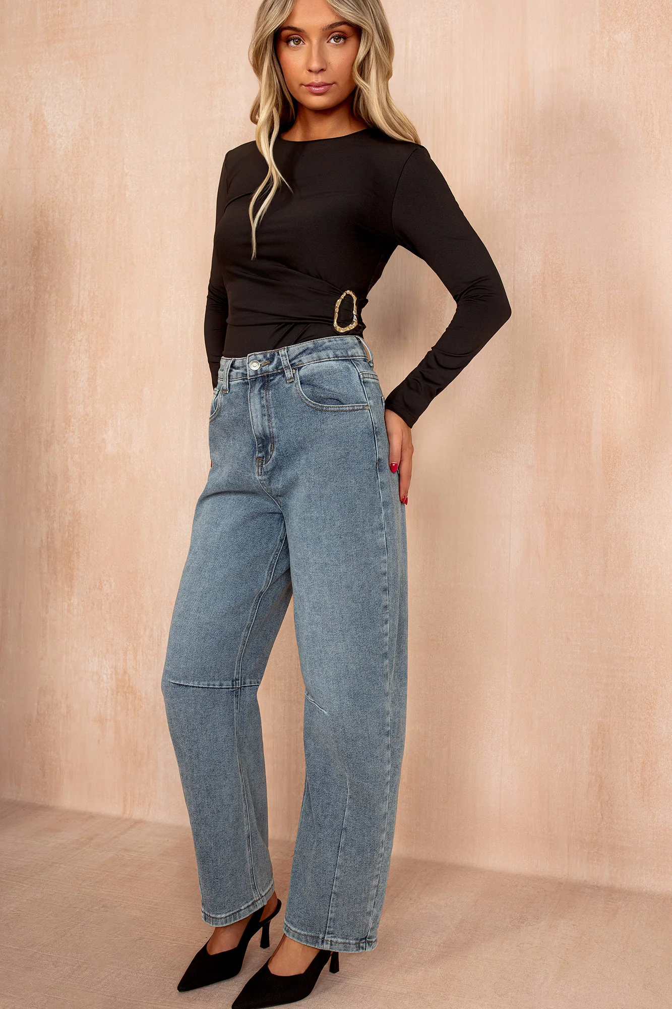 Blair Black Slinky Buckle Bodysuit - Enricherlife