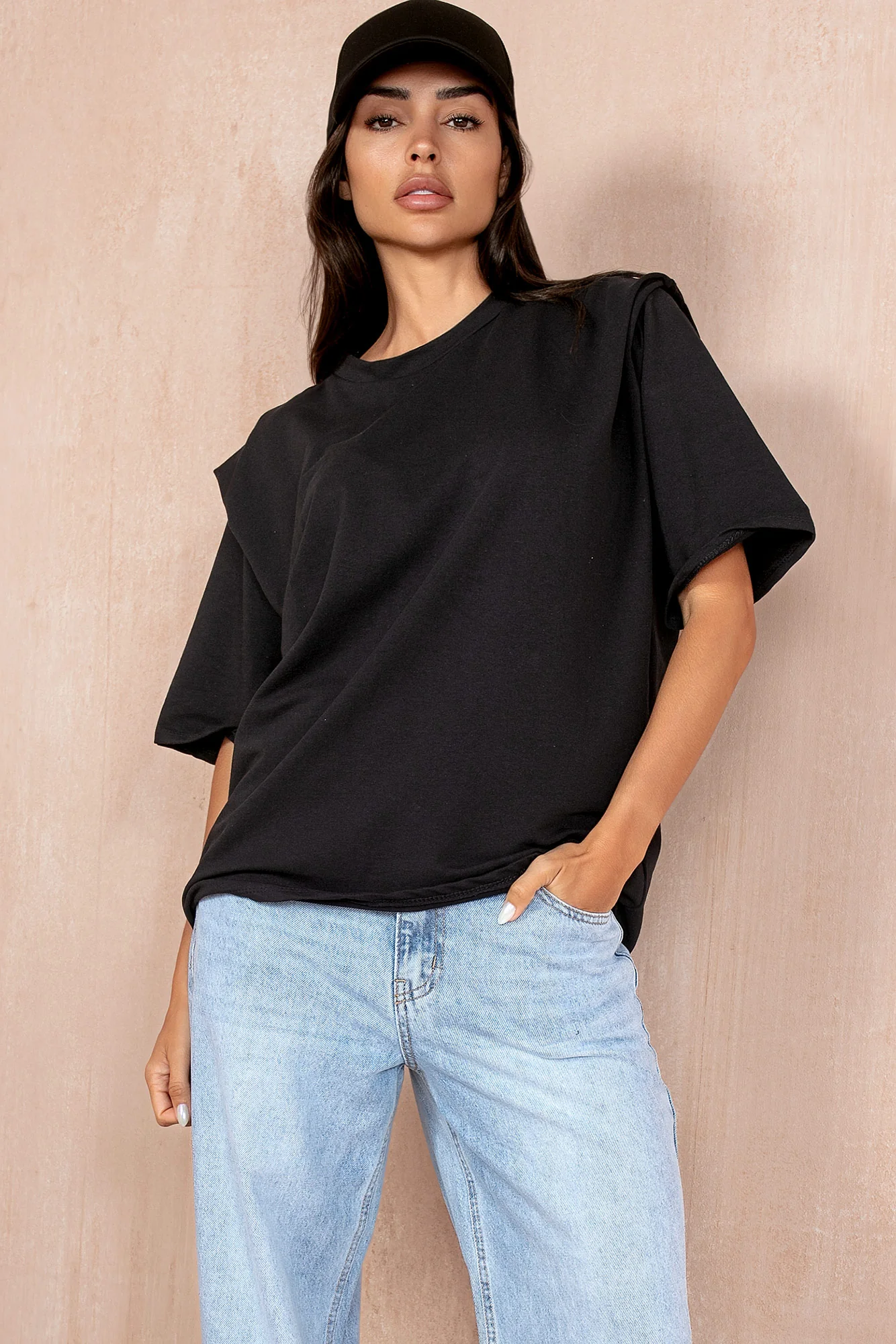 Bobbi Black Shoulder Detail T-Shirt - Enricherlife