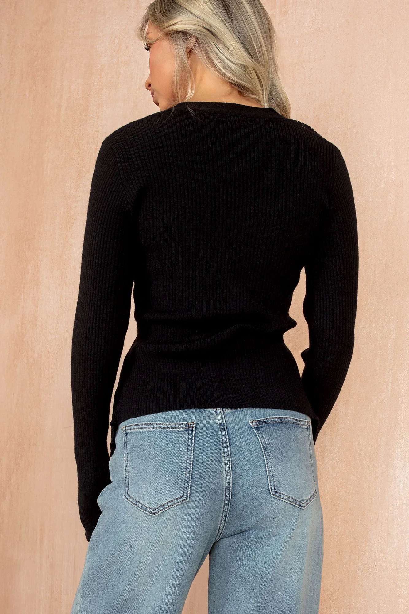 Victoria Black Knit Ribbed Top - Enricherlife