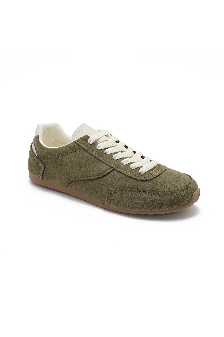Cazz Khaki Suedette Trainers - Enricherlife