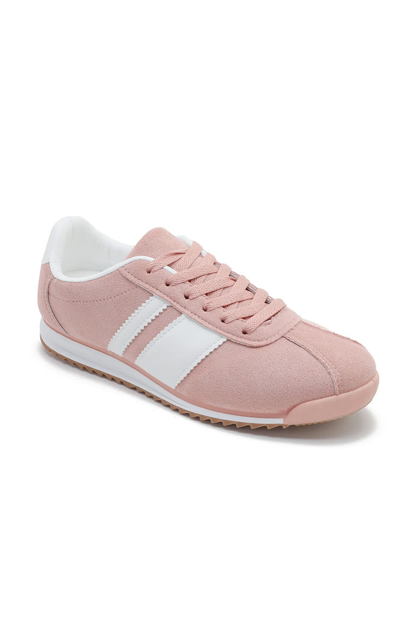 Orianna Pink Suedette Trainers - Enricherlife